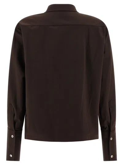 The Latest Cuffed-button Long Sleeves Shirt In Brown