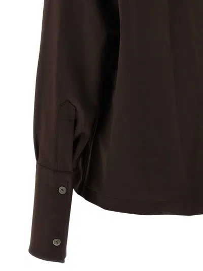 The Latest Cuffed-button Long Sleeves Shirt In Brown