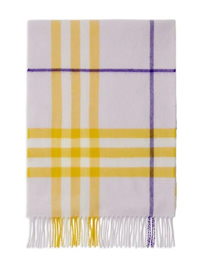 Burberry Checked Fringed-edge Cashmere Scarf In Multi