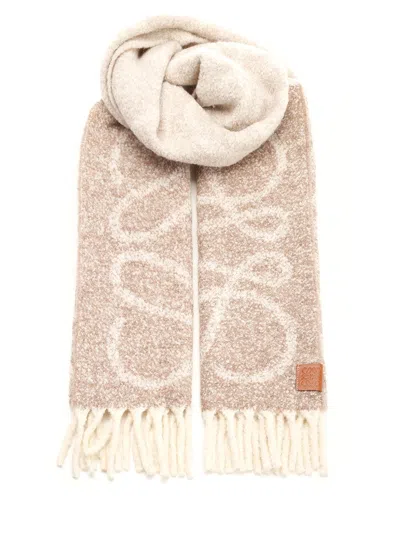 Loewe Anagram Scarf Scarves And Foulards Beige In Neutral