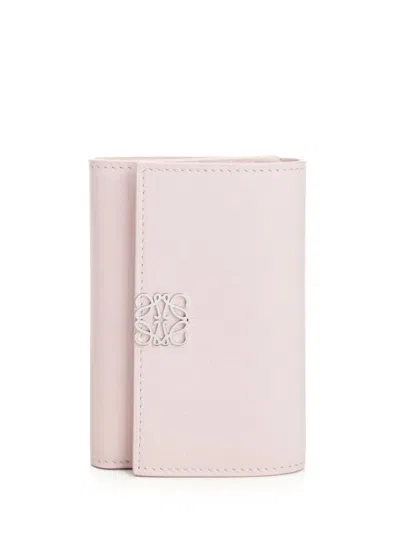 Loewe Anagram Small Vertical Wallet Wallets Black In Pink