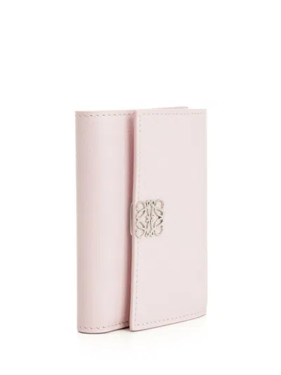 Loewe Anagram Small Vertical Wallet Wallets Black In Pink