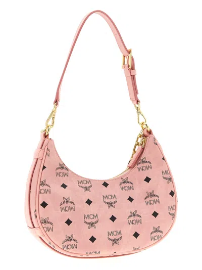Mcm Aren Crescent Hobo Shoulder Bags Pink In Pink
