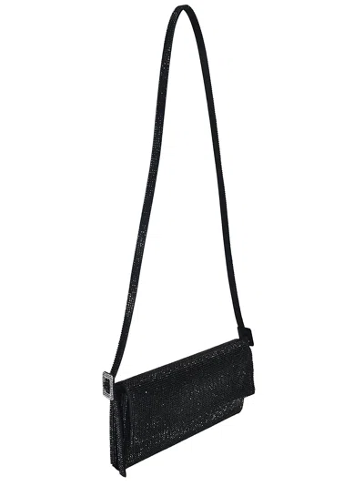 Benedetta Bruzziches Rhinestones Shoulder Bag In Black