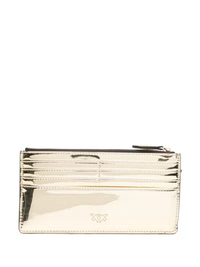 Pinko Elegant Leather Bag With Charm In Neutral