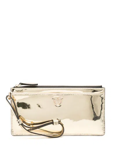 Pinko Elegant Leather Bag With Charm In Neutral