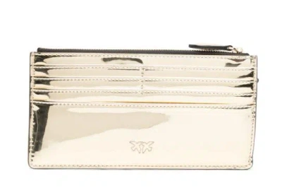 Pinko Elegant Leather Bag With Charm In Neutral