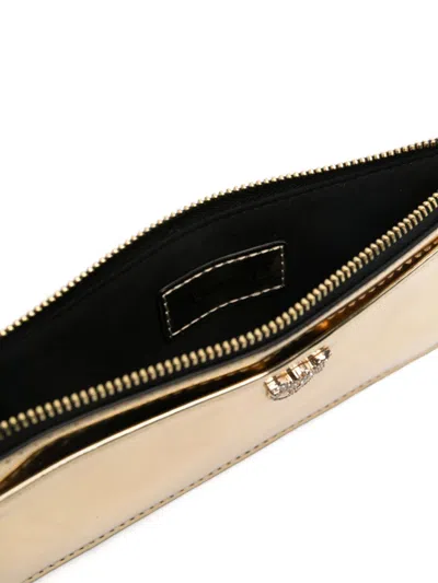 Pinko Elegant Leather Bag With Charm In Neutral