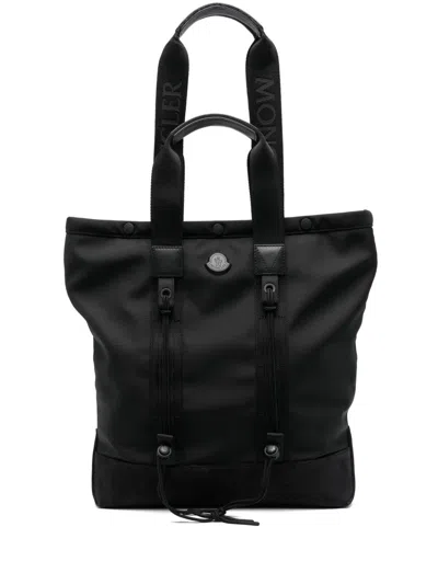 Moncler Tech Tote Small Bag In Black
