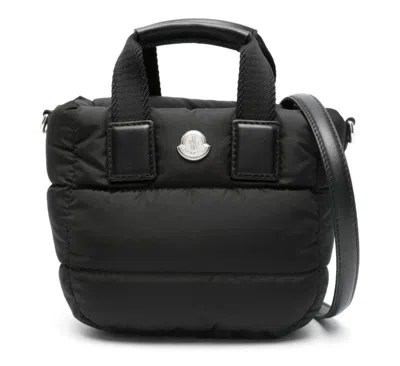 Moncler Micro Shoulder Bag With Quilted Design And Removable Strap In Black