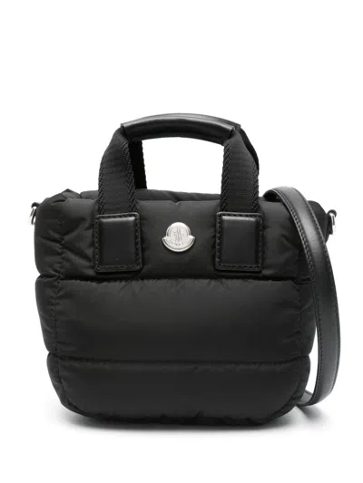Moncler Micro Shoulder Bag With Quilted Design And Removable Strap In Black