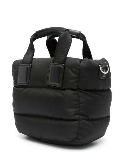 Moncler Micro Shoulder Bag With Quilted Design And Removable Strap In Black
