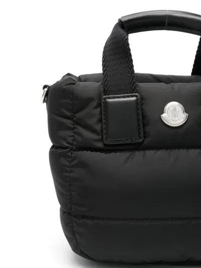 Moncler Micro Shoulder Bag With Quilted Design And Removable Strap In Black