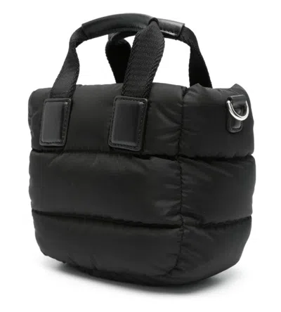 Moncler Micro Shoulder Bag With Quilted Design And Removable Strap In Black