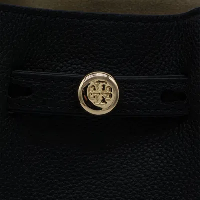 Tory Burch Textured Bucket Bag Adjustable Strap In Black