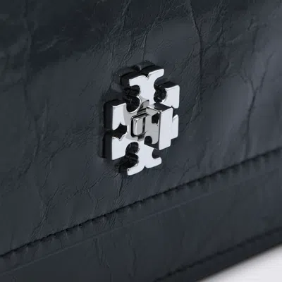 Tory Burch Chain Strap Textured Shoulder Bag In Black
