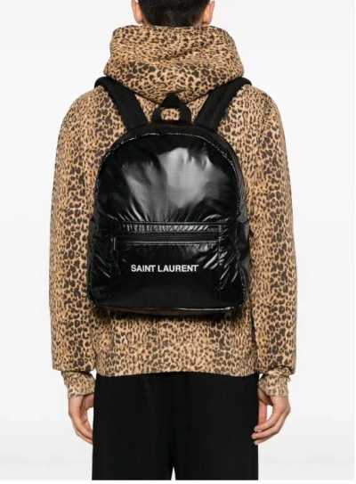 Saint Laurent Nuxx Nylon Backpack In Black