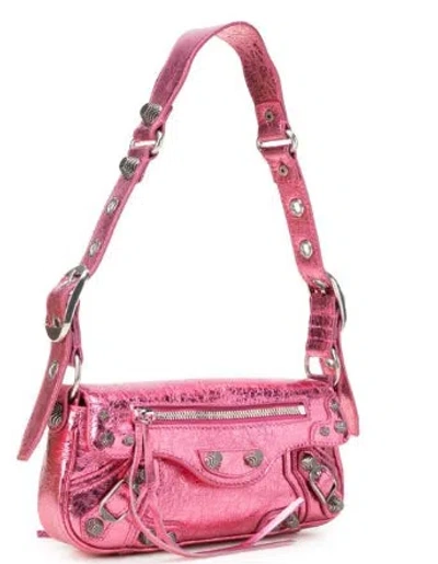 Balenciaga Lambskin Studded Shoulder Bag