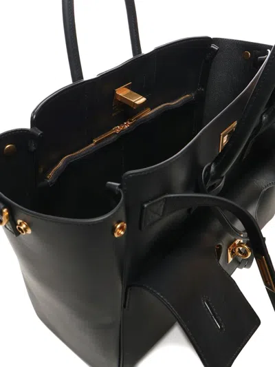 Balenciaga Black Leather Medium Carry All Bel Air Shopping Bag