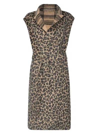 Twinset Coats Brown In Brown