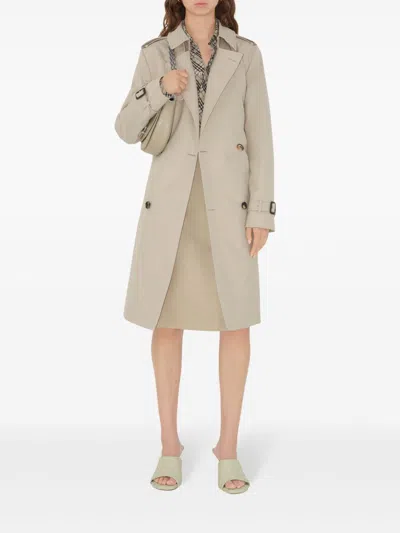 Burberry Polyester-cotton Blend Coat In Neutral