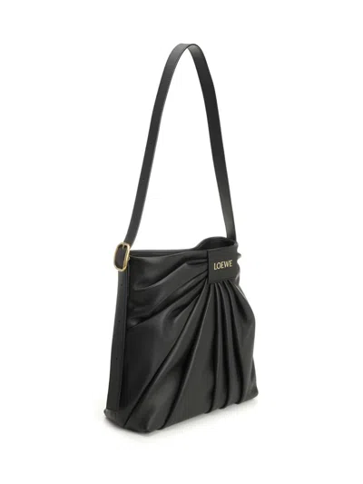 Loewe Draped Tote Bag Crossbody Bags Black In Black