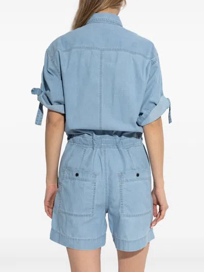 Isabel Marant Buttoned Tie-waist Jacket In Blue
