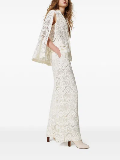 Twinset Cream Viscose Pants In Nude