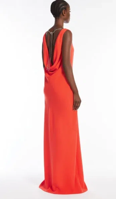 Max Mara Draped Back Knot Sleeveless Dress In Red