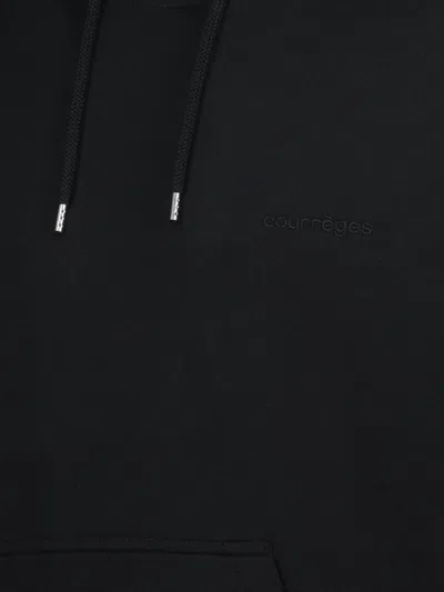 Courrèges Embroidered-logo Oversized Hoodie Clothing In Black