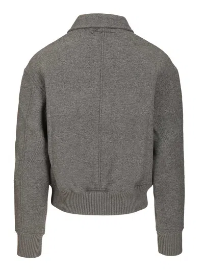 Jacquemus Grey Jacket With Classic Collar And Dropped Shoulders In Wool Man In Gray