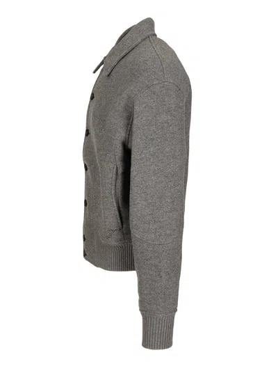 Jacquemus Grey Jacket With Classic Collar And Dropped Shoulders In Wool Man In Gray