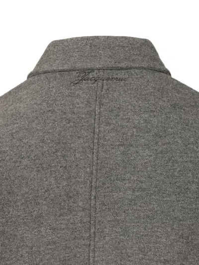 Jacquemus Grey Jacket With Classic Collar And Dropped Shoulders In Wool Man In Gray