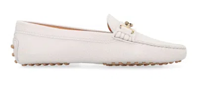 Tod's Gommino Leather Loafers In White