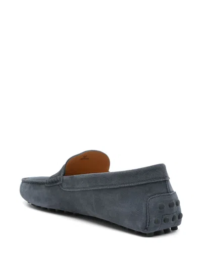 Tod's Leather Moccasins In Gray