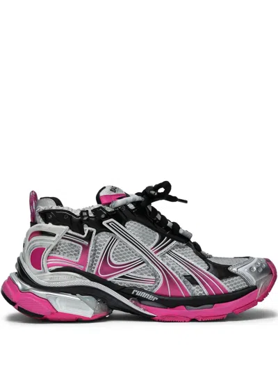 Balenciaga Grey Runner Sneakers In White