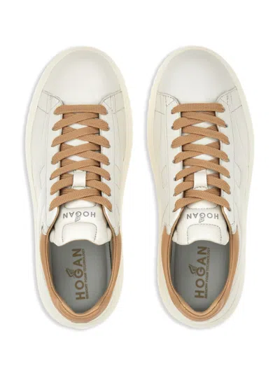 Hogan H-stripes Low-top Round-toe Sneakers In White