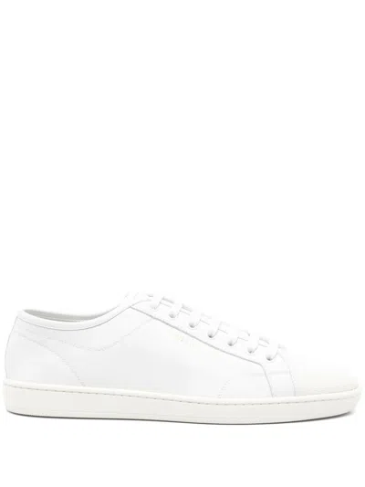 Saint Laurent Gym Low Logo-print Leather Sneakers In White