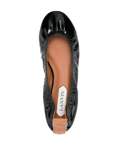 Lanvin The Ballerina Flat In Patent Leather For Women In Metallic