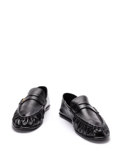 Saint Laurent Flat Shoes Blacks And Greys In Burgundy