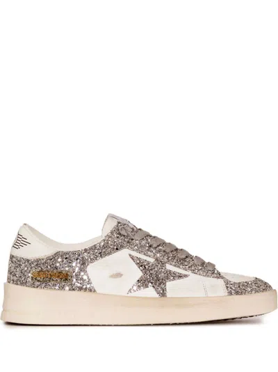 Golden Goose Stardan Leather Sneakers In Gold