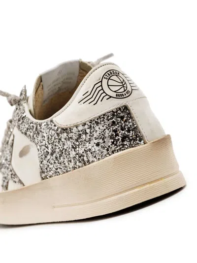 Golden Goose Stardan Leather Sneakers In Gold