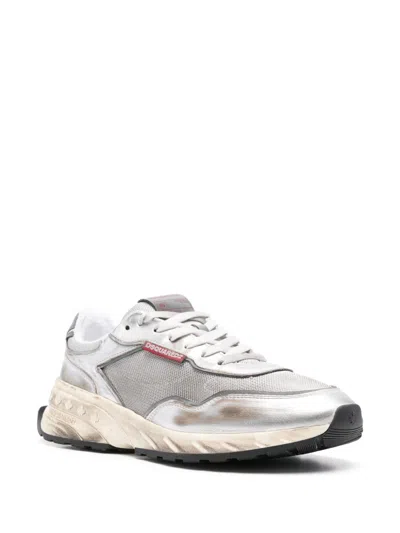 Dsquared2 Multicolor Sneakers With Textured Upper In Nude