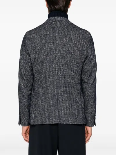 Manuel Ritz Check-pattern Blazer In Gray