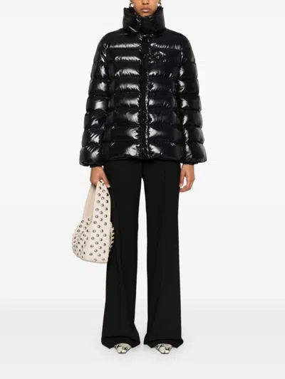 Fay Navy Blue Padded Quilted Jacket In Black