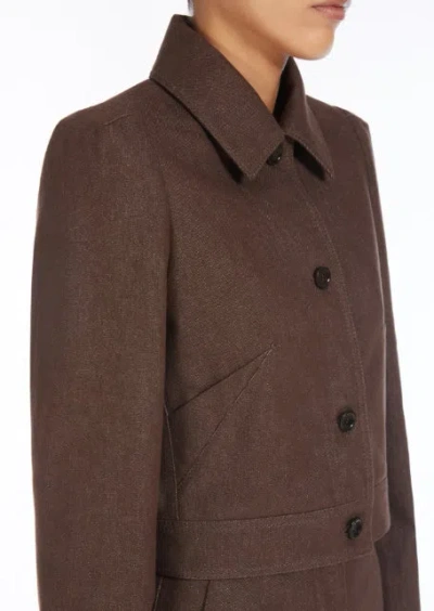 Max Mara "carp" Jacket Cotton In Brown