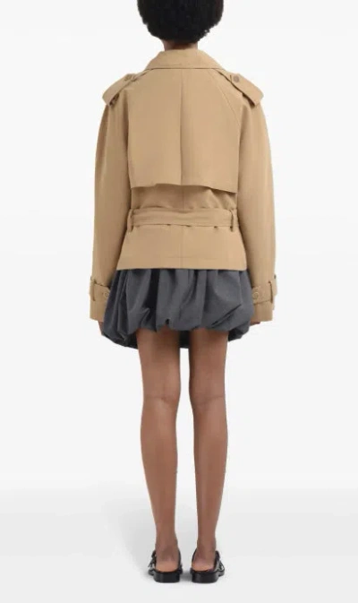Marni Waist Belted Lapel Jacket In Nude