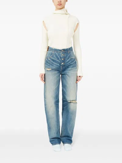 Mm6 Maison Margiela Cotton Denim Jeans In Blue