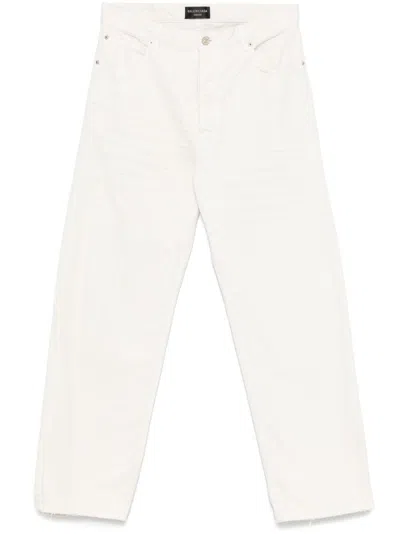 Balenciaga Wide Camel White Jean Pants In Multi