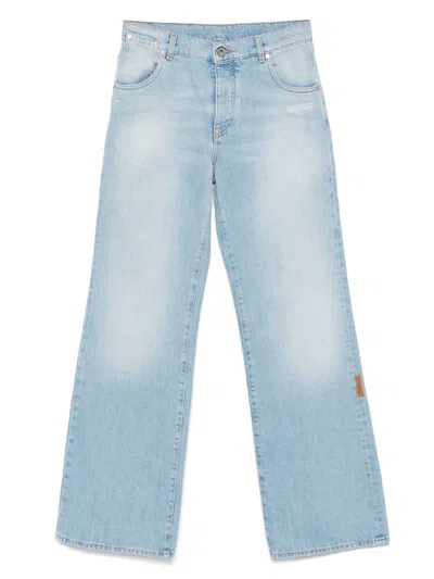 Off-white Logo Straight Jeans In Animal Print